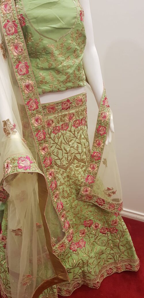 Green bridal lehenga - Image 2