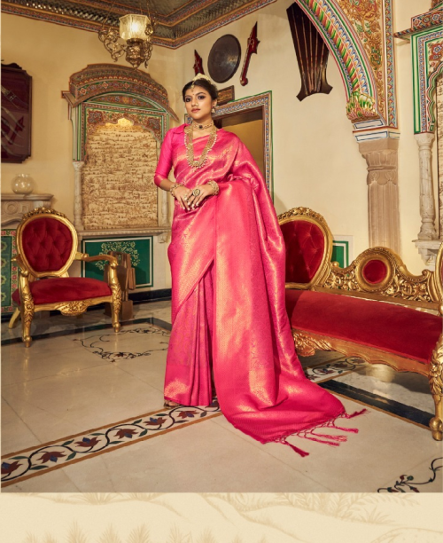 Wedding Pink Kanchivaram Silk Saree - Image 4